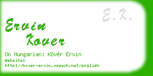 ervin kover business card
