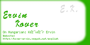 ervin kover business card